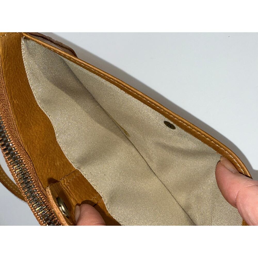 American Leather Co Small Cognac Brown Soft Leather Handbag Crossbody - Picture 6 of 9